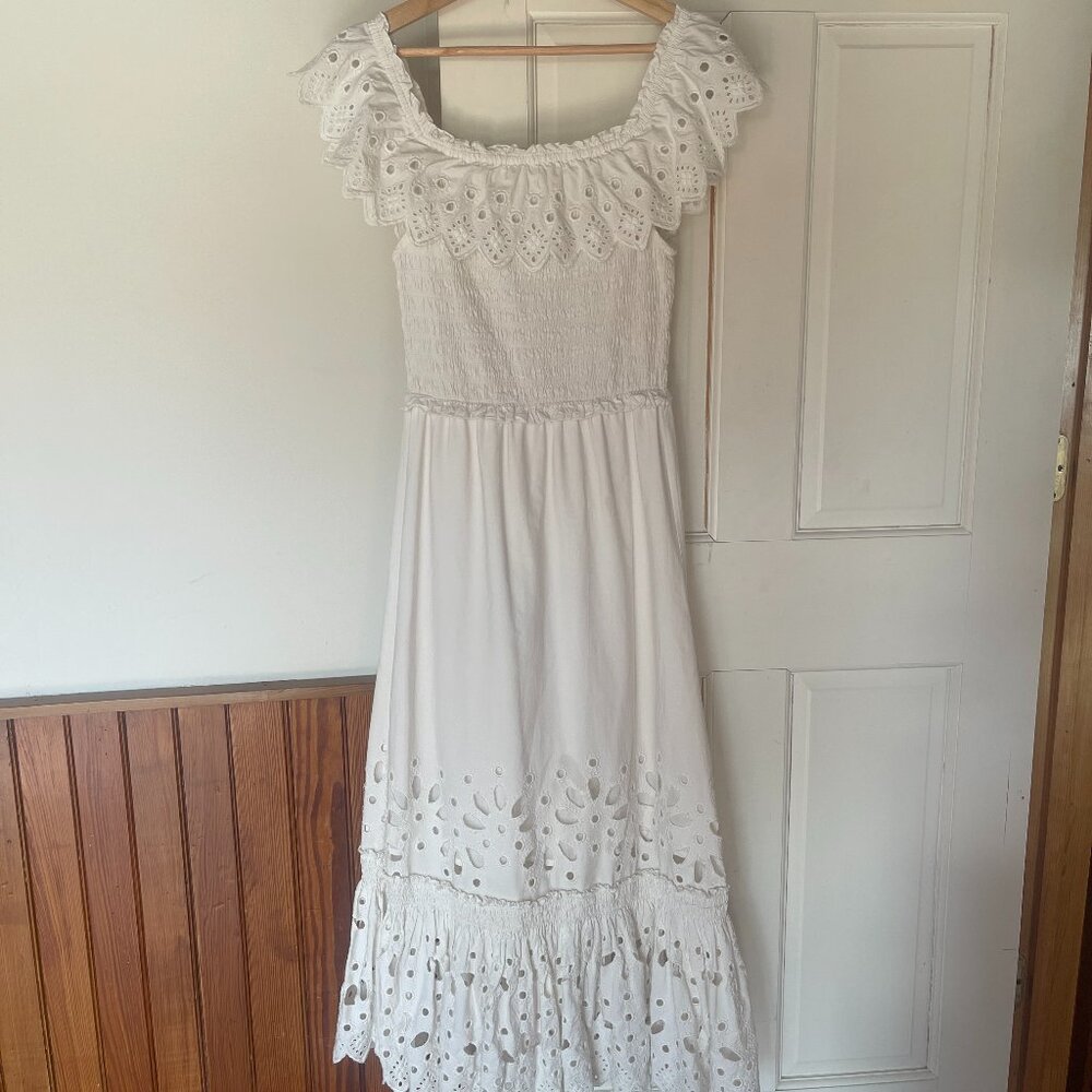 Sea New York Cotton Eyelet Midi Dress, XS